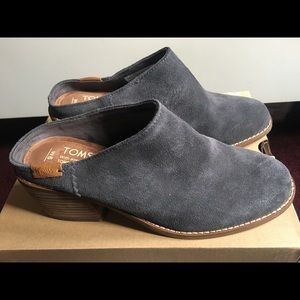 Grey Suede, size 6 Toms Mules